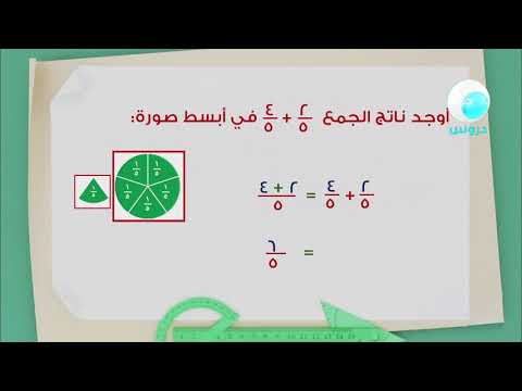 الخامس الابتدائي | الفصل  الدراسي الثاني 1438 |رياضيات| جمع الكسور المتشابهة