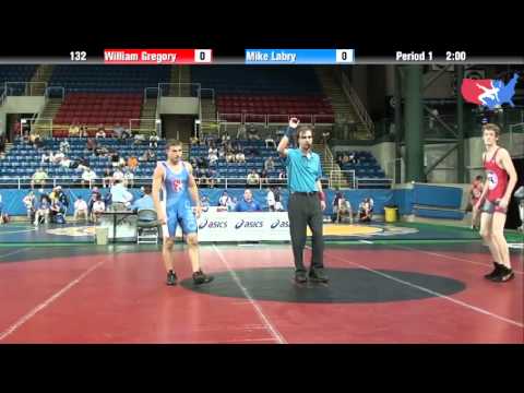 Fargo 2012 132 Round 3: William Gregory (Massachusetts) vs. Mike Labry (Ohio)