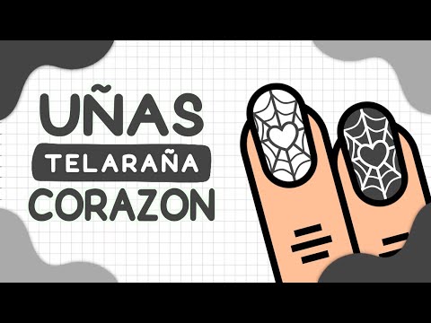 ¡NO VAS A CREER LO FÁCIL! MANICURA TELARAÑA CORAZON 🎃🫶🏼HALLOWEEN · Uñas Cortas