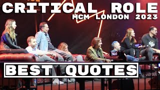 Critical Role Cast's Favourite Character Quotes | MCM London Comic Con 2023
