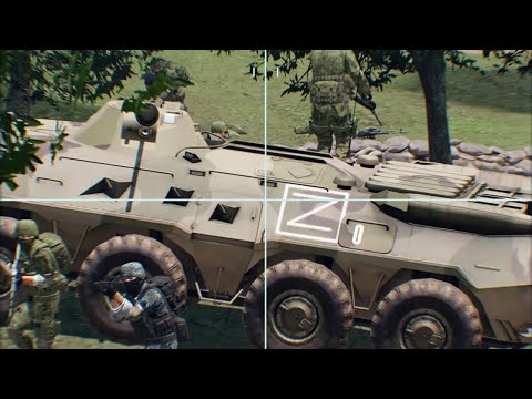 Ukrainian Soldiers Penetrate Russian Defenses and Destroy Military Vehicles - Arma 3