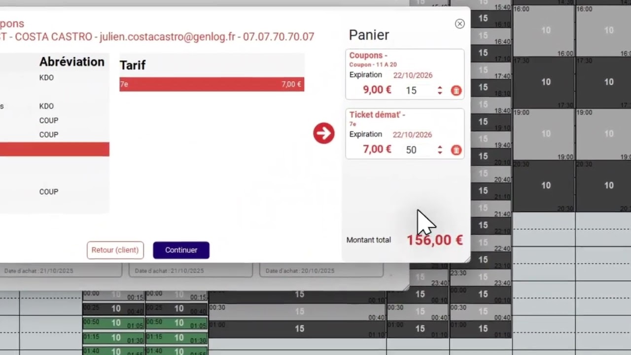 Achat de coupons - Étape 2