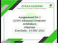 Advance Computer Architecture CS501 Assignment 01Fall 2022 With Solution Link