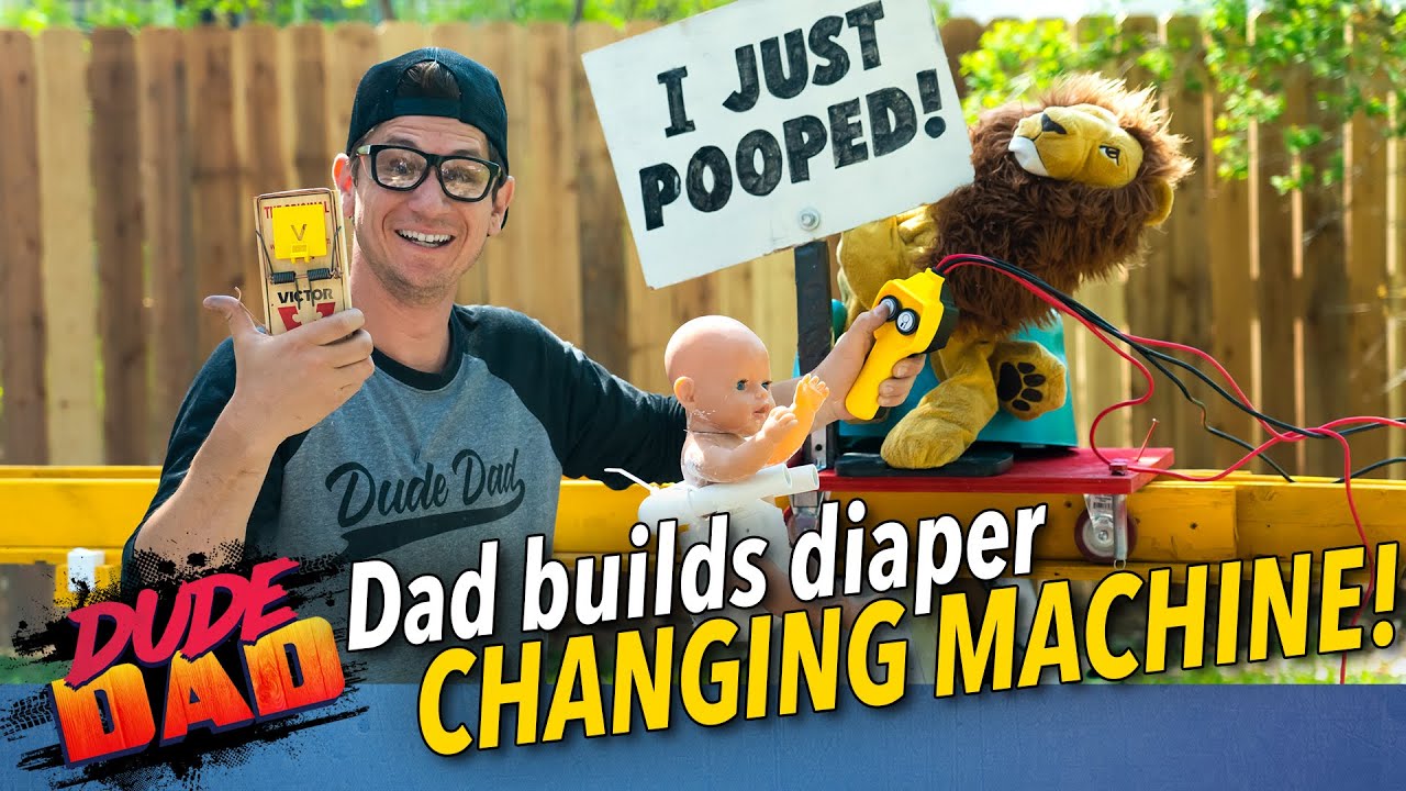Dad builds diaper changing machine!