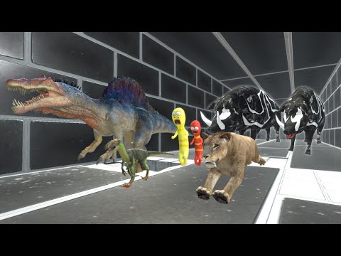 HARD LEVEL!! BLACK TUNNEL OF DEATH ESCAPE FROM VENOM WILD BOAR!! - Animal Revolt Battle Simulator