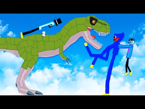 We Fight a T-Rex and Huggy Wuggy in People Playground!