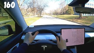 Tesla Model Y POV Test Drive (acceleration, handling, cabin noise, fancy camera parking)