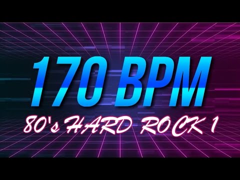 170 BPM - 80's Hard Rock - 4/4 Drum Track - Metronome - Drum Beat