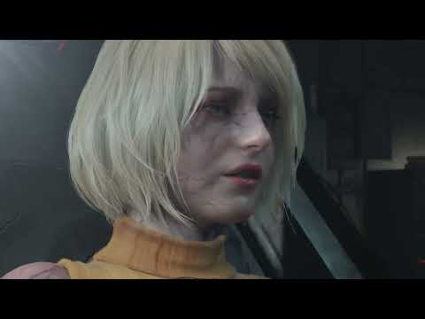 Resident Evil 4 Remake - Removing the Parasite Scene - Leon and Ashley in Luis Lab Cutscene PS5 HDR