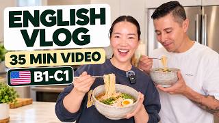 Cooking Dinner in English (Ramen Night) | Slow English Vlog for Beginner English Learners