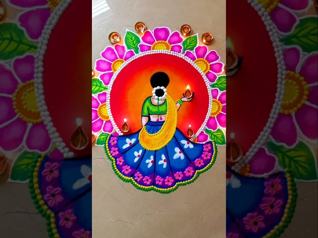 Easy and beautiful hindu festival rangoli by jeet - video 2