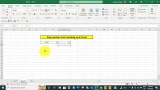 Stop number from rounding up in Excel
