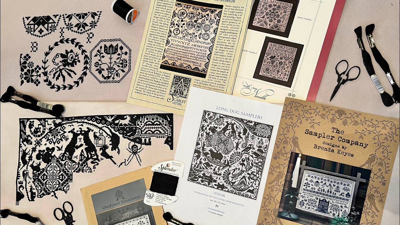 Flosstube Video #77 - Let’s Talk Black Samplers, A Cross Stitch Special