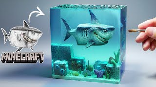 How To Make Realistic MINECRAFT Shark In The Water Diorama