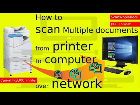 ✓Canon iR3300 Printer How to scan to PC Computer over WiFi Wired network | Scan Save Document to PDF Video