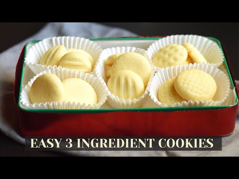 Easy 3 ingredient cookies|3 ingredient sugar cookies|Butter Cookie Recipe|Easy Cookie Recipe