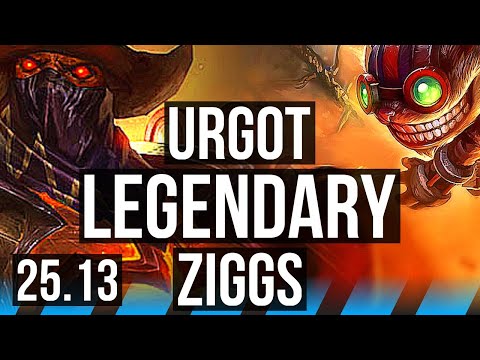 URGOT vs ZIGGS (MID) | Legendary, 600+ games | KR Diamond | 25.13