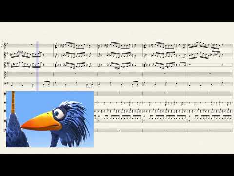 Pixar For the Birds soundtrack. Саундтрек из мультика Pixar. Ноты.