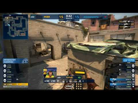 fallen 1v3 3k clutch mirage overtiem 15 15 mibr mousesports iem sydney 2019 quarterfinals map 1