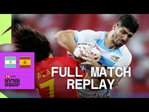 Back-and-Forth Battle for Bronze 🥉| Argentina v Spain | HSBC SVNS Singapore | Full Match Replay