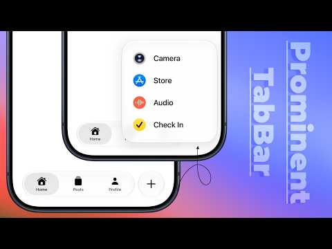 Prominent Action Custom Tab Bar | SwiftUI | iOS 27 | Xcode 27 thumbnail