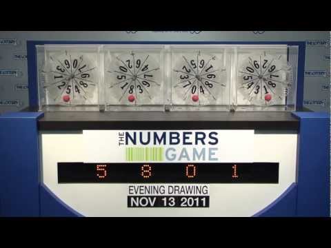 Evening Numbers Game Drawing: Sunday, November 13, 2011