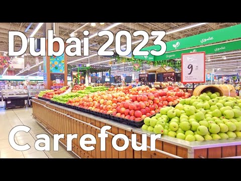 Preços dos produtos em Dubai [4K], passeio a pé pelo hipermercado Carrefour
