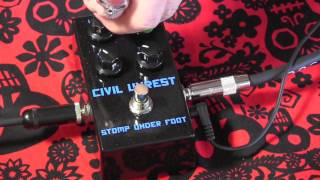Stomp Under Foot CIVIL UNREST muff fuzz guitar pedal demo with Strat