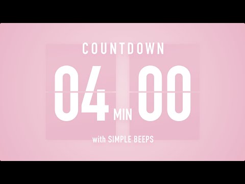 4 Minute Countdown Timer 🌸 Flip Clock with Simple Beeps 🔔