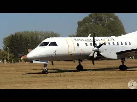 Saab 340 en la EAA Argentina: Aterrizaje, despegue y pasadas. Día domingo