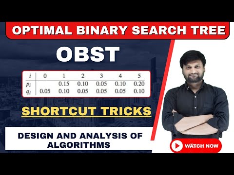 Optimal Binary Search Tree - Dynamic Programming |OBST|Algorithms|DAA|Short Tricks