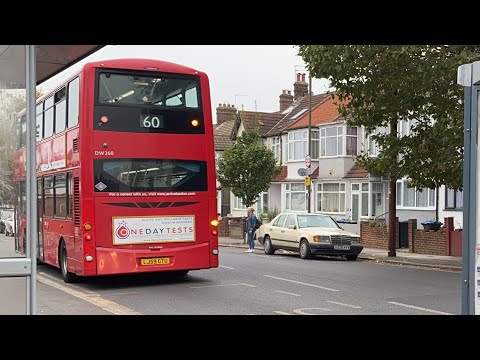 *loud Voith* VDL DB300 Wright Gemini 2 Arriva London DW260  LJ59 GTU Route 60 Streatham station