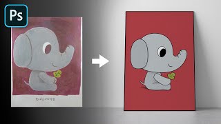 포토샵으로 코끼리 캐릭터 그림 그려주기[포토샵]