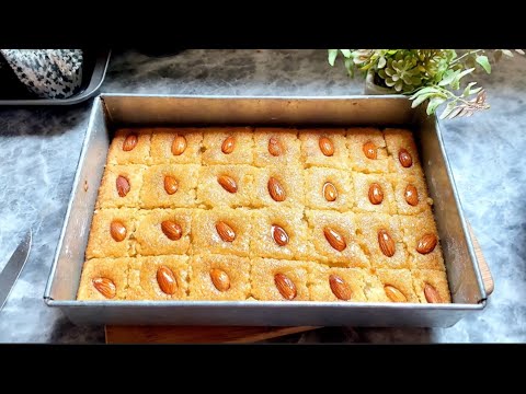 Basbousa Recipe| Famous Middle Eastern Dessert 🤩| Basbousa Arabic Sweet Recipe
