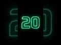 20 Second Countdown Timer With Beep Sound And Alarm Digital Clock Green Neon Light Glowing Number