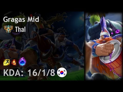 Gragas Mid vs Fiddlesticks - Thal - KR Challenger Patch 7.24