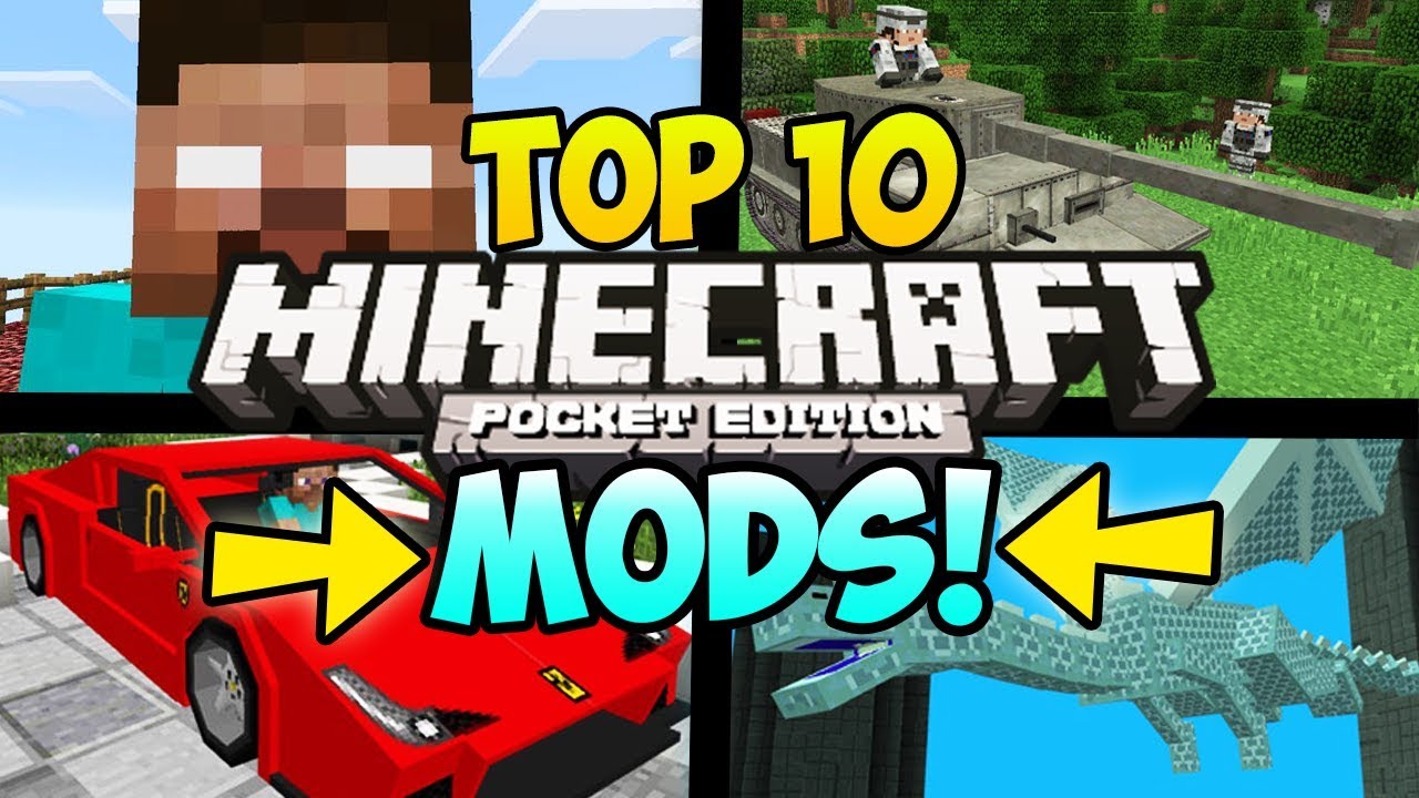 Top 10 Minecraft Pocket Edition Mods Minecraft Top 10 Pe Mods Ios Android Minecraft Mods Youtuberandom