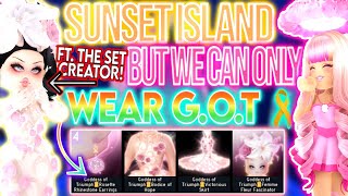 I PLAY SUNSET ISLAND WITH THE GODDESS OF TRIUMPH SET CREATOR! ROBLOX Royale High Challenge