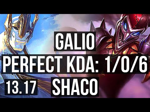 GALIO & Jinx vs SHACO & Xayah (SUP) | 1/0/6, 500+ games | EUW Master | 13.17