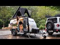 FISHING AND CAMPING IN A TWO BEDROOM CARAVAN IN THE RAIN RV Trailer Camping