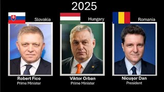 The leaders of Slovakia , Hungary & Romania , every year (1859 - 2025)