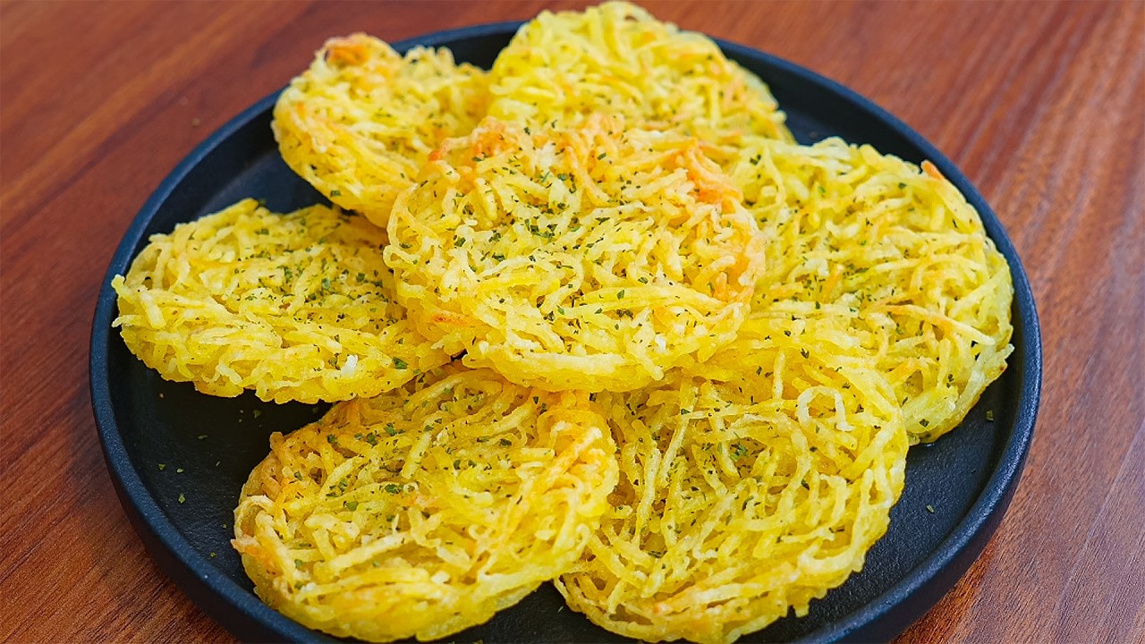Super Crispy Fried Potato cake! With 2 potatoes! Amazing Potato recipes, Simple and so delicious