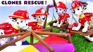 Marshall clones rescued by Paw Patrol Pups in the Playground