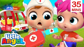 Baby John To The Rescue | Wheels On The Ambulance &amp; More Little Angel Kids Songs