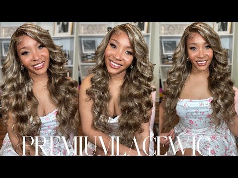 Blonde Balayage Brazilian Body Wave Wigs 24inch 13x6 Transparent Lace Human Hair Wig