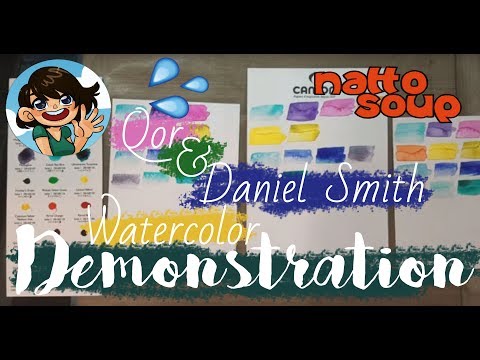 Demonstrating Qor and Daniel Smith Watercolors on Various Papers