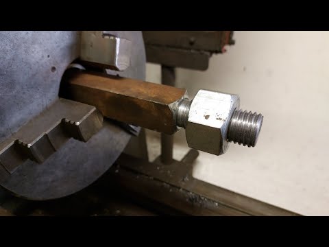 How to turn and thread a square bar on 3 jaws