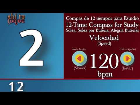 120 BPM Metrono Flamenco, Compas 12 tiempos Solea, Alegrías Bulerias 12 Time Compass for Study