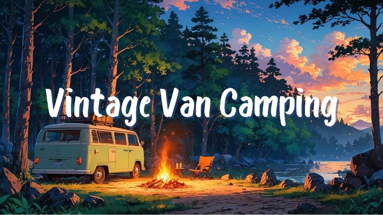 Vintage Van Camping - Relaxing Acoustic Music for Relaxation and Peace by the Lake