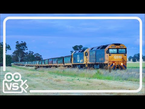 Murray Basin Liveried G519 Leads Pacific National Grain Up Telford Bank | Vic Spotters